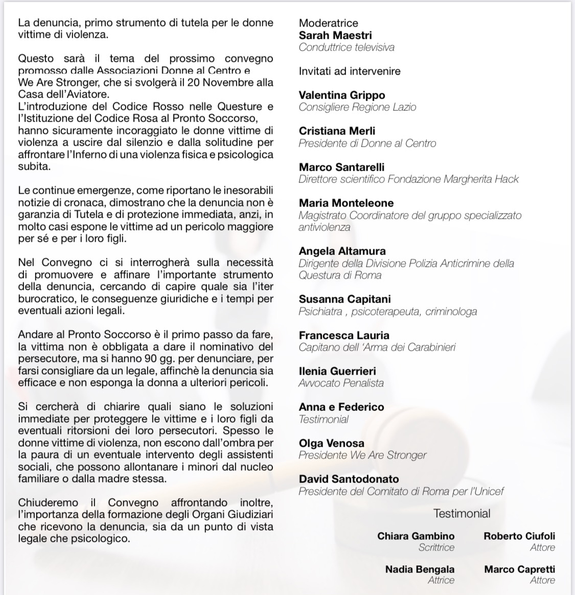 Convegno 20 novembre 2019